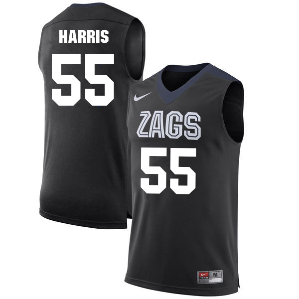 Men #55 Dominick Harris Gonzaga Bulldogs College Basketball Jerseys Sale-Black